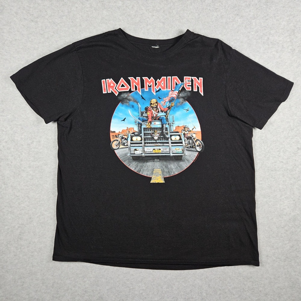 Iron Maiden Men's XL T-Shirt Black Graphic Legacy of the Beast USA Tour Tee 2022
